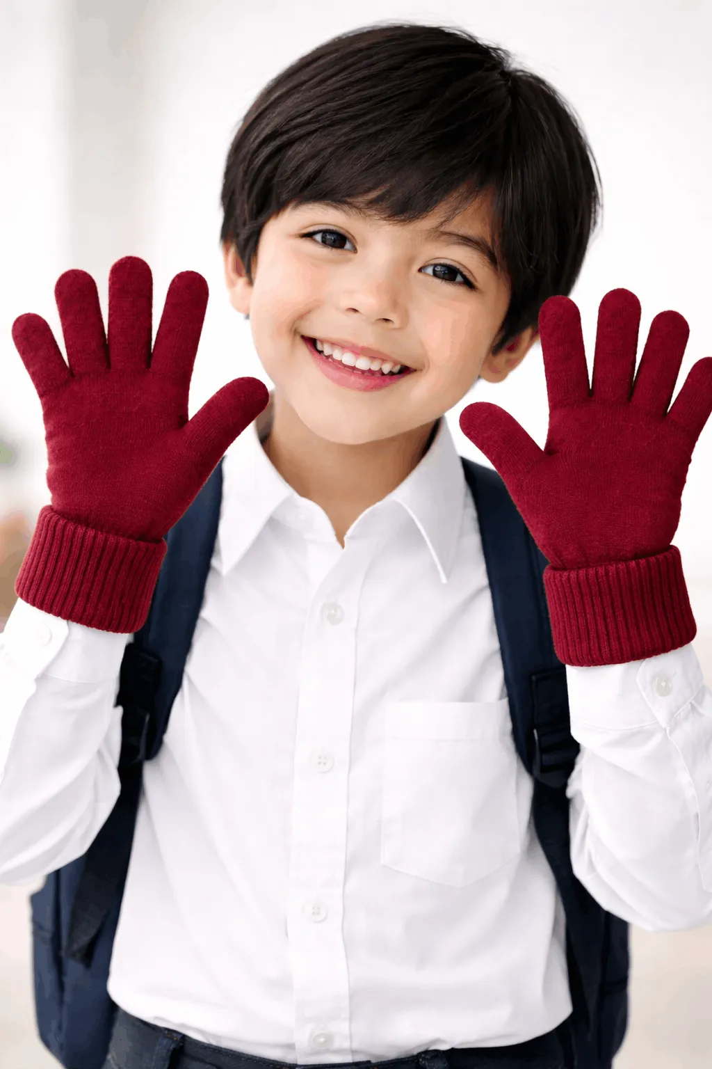 Mehroon Woolen Gloves - Image 2